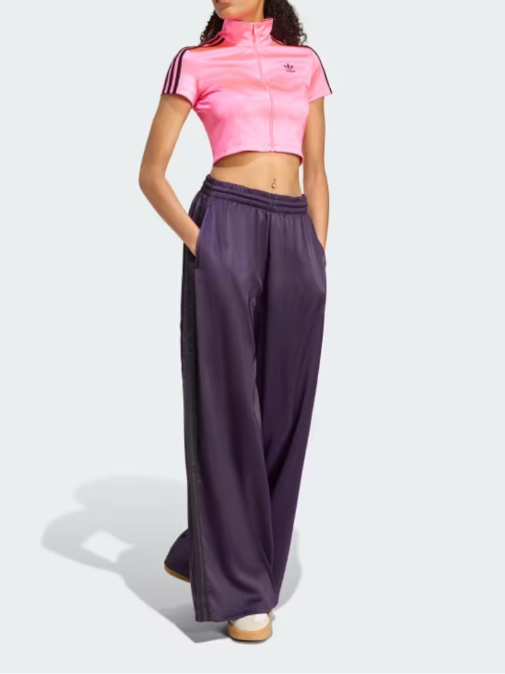 Adidas ADICOLOR SATIN WIDE LEG TRACK PANTS - Picture 3 of 14